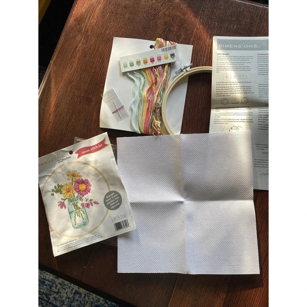 Dimensions Cross Stitch‎ Kit Flower Mason Jar 6